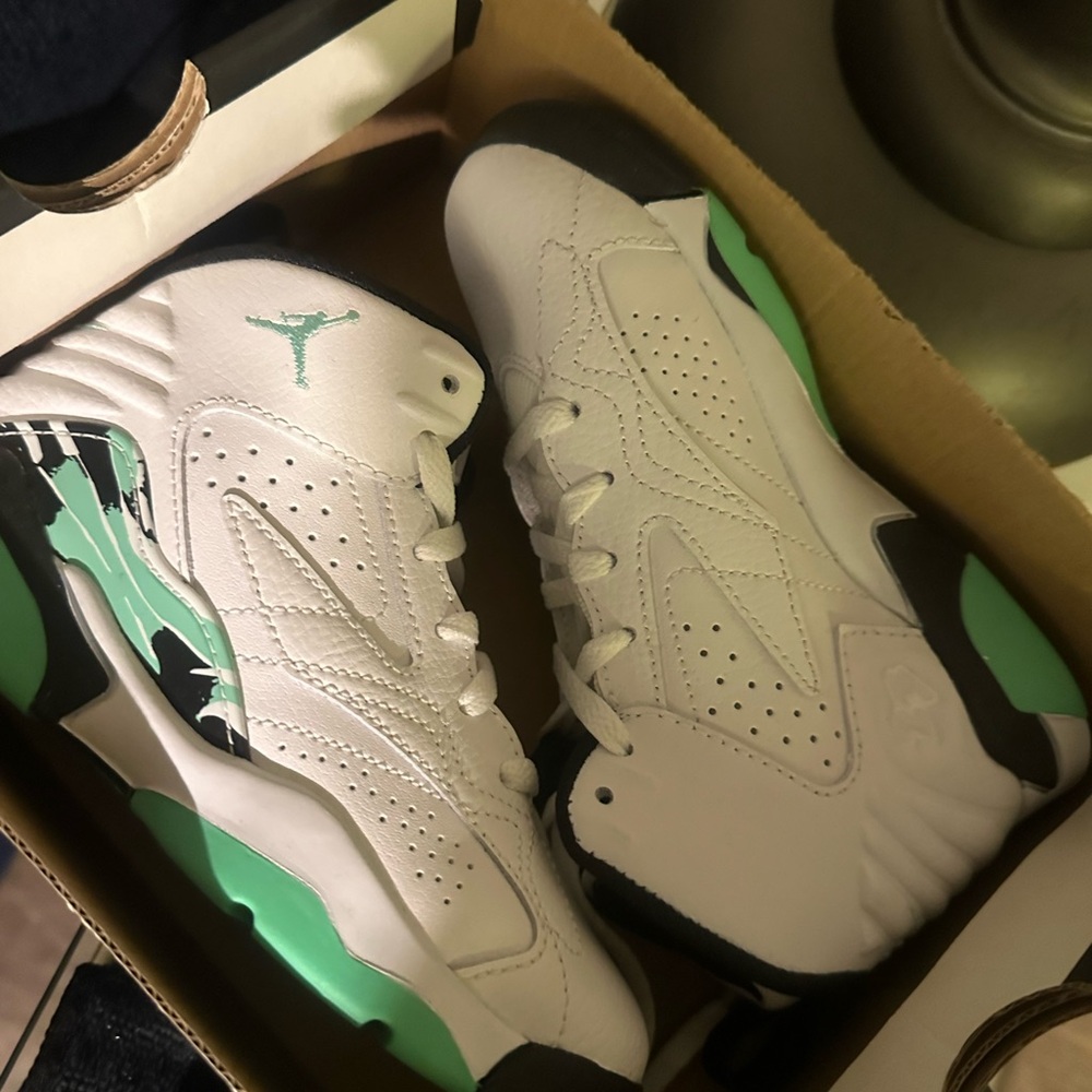 White and Green Sneakers